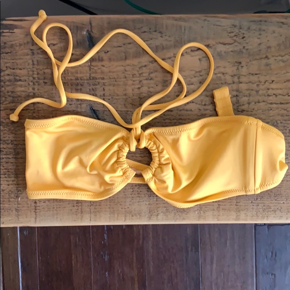 J crew playa bandeau bikini top S yellow